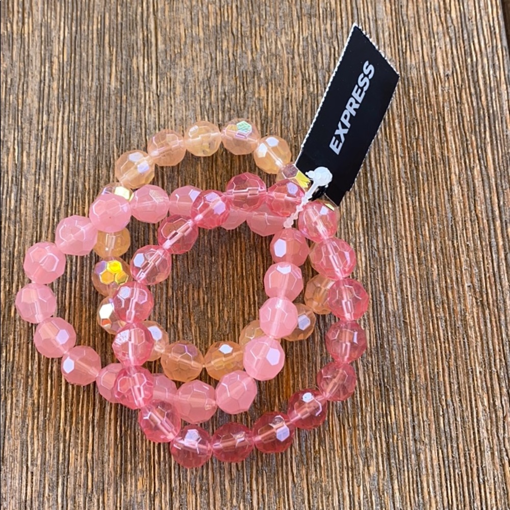 NTW pink party stackable bracelets